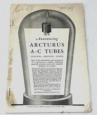 1927 Arcturus A-C Tubes Magazine QST Vintage Original Book Radio Amplifier Info picture