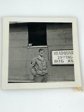 Vintage Original FOUND PHOTO Found Photograph Snapshot Military Man Headquarters picture