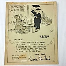 EXTREMELY RARE ACTUAL INKED “PRIVATE PETER PLINK” CARTOON by QUIN HALL   AK582 picture
