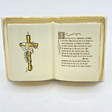 Vintage Open Bible Book The Lord Is My Shepherd  Ceramic Tabletop White/Gold picture