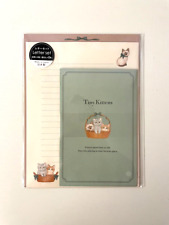 Japanese Stationary Set Three Kittens Pattern 8x papers 4x envelopes Kawaii picture
