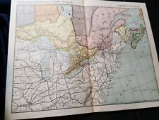 ◇ 1896 original railroad map EASTERN CANADA all routes Halifax Fort Williams  picture