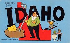 1948 Idaho ID Greetings From Large Letter Chrome 14619-CM.9 Postcard picture