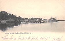 1907 Distant Yacht Club? Derings Deerings Harbor Shelter Island LI NY post card picture