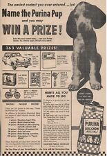 1950's Purina Dog Chow “Name the Purina Pup” contest GRIT magazine ad 12x8
