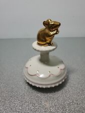Anthropologie Philomena Mouse Porcelain Cookie Press Stamp Christmas Gold Pink picture
