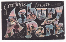 1924 Postcard Greetings From Asbury Park New Jersey ~Pb427 picture