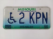 ♿️ 1998 Missouri License Plate2 KPN Disabled Show Me State ♿️ picture