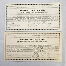 1938 Kitsap County Bank Port Orchard Washington Bank Notes 10% interest picture