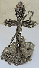 Vintage Arthur Court Cast Pewter, The Lord is My Shepherd Christian Cross Wheat picture