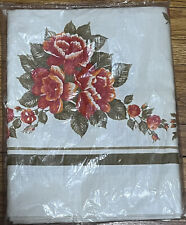 NOS NIP VTG Polish Oblong Floral Tablecloth Linen Cotton Hand Printed Poland picture