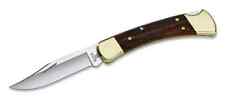 Buck 110 Ebony Folding Hunter Lockback Knife with Leather Sheath - New in Box picture