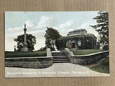 Postcard Fremont OH Ohio Soldiers Monument & Birchard Library Vintage PC picture