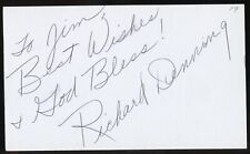 Richard Denning d1998 signed autograph 3x5 Cut American Actor in Unknown Island picture