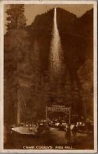 1948, Camp Curry's Fire Fall, YOSEMITE N. PARK, California Real Photo Postcard picture