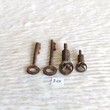 1930s Vintage Old Unique Shape Iron Keys Decorative Collectible Rare 4Pcs I691 picture