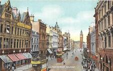 HIGH STREET BELFAST IRELAND TROLLEY POSTCARD (c. 1910) picture