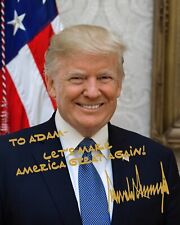 Personalized President Donald J. Trump Autographed 11x14 Photo w/ Custom Message picture