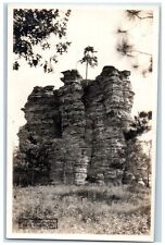 c1930's Rock Formation Camp Douglas Wisconsin WI Vintage RPPC Photo Postcard picture