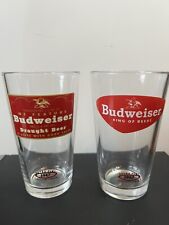 PAIR OF BUDWEISER RETRO PINT GLASSES KING OF BEERS 1947 1952 COLLECTORS SERIES picture