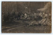 c1910's Lumber Mill Logging Occupational RPPC Photo Posted Antique Postcard picture