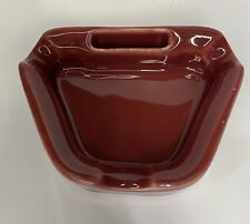 HALL Pottery ASHTRAY with Matchbook Holder #678 Dark Mauve Red Retro BOHO picture