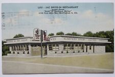 Lou-Jac Drive-In Restaurant in Birmington ALABAMA 1954 Vintage Linen Postcard picture