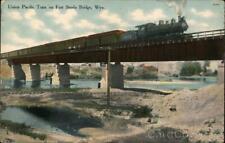 1909 Union Pacific Train on Fort Steele Bridge,WY Carbon County Wyoming Postcard picture