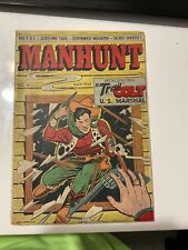 Manhunt #8 1948-ME-Trail Colt-FBI-Scotland Yard picture