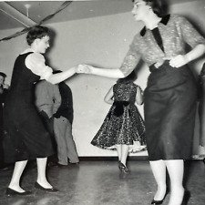 O1 Photograph 1950's Beautiful Women Dancing Floor High School Dance  picture