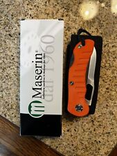 24 HOUR SALE New Maserin Of Italy Folding Knife W/ Orange G10 Scales & Sheath picture