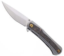 Kansept Kratos Folding Knife Titanium/Copper CF Handle S35VN Plain Edge K1024A7 picture