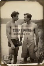 Two Rugged Young Men Shirtless Beach Bulge Print 4x6 Gay Interest Photo #101 picture