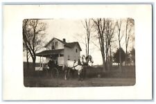 1912 Horse Wagon House Maple Plain Minnesota MN RPPC Photo Antique Postcard picture