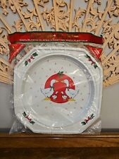 6 Vintage Christmas Geese CHYNA-PLATE Plastic Platters 11