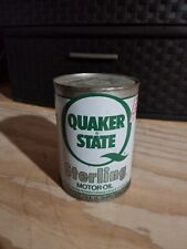 Rare Still Sealed Full vintage Quaker State Sterling Motor Oil 1 Quart Can Metal picture