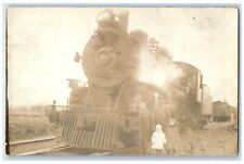 c1910's Locomotive Train Railroad Cedar Rapids Iowa IA RPPC Photo Postcard picture