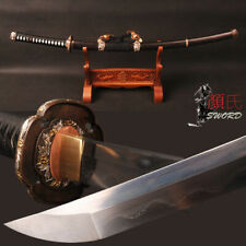 TOP GRADED Japanese Samurai Katana Folded Steel Sword Clay Tempered Tachi Saya picture