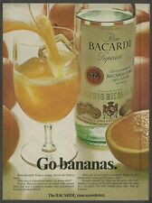 BACARDI RUM Silver Label - Go bananas - 1974 Vintage Print Ad picture