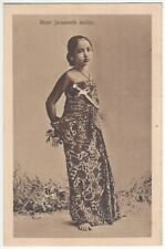 1910 Ethnic Beauty from Java in Native Costume, Beautiful Javanese Girl Postcard picture