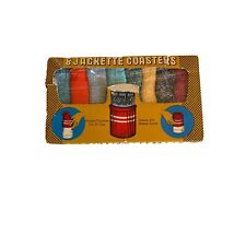 Vintage 1950s Stretc Jackette Coasters Set 8 Coozies Barware Japan picture