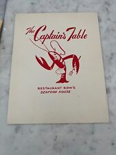 Rare The Captain's Table Seafood House Restaurant Menu On Restaurant Row picture