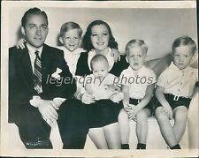 1938 Bing Crosby and Family Four Sons Original Wirephoto picture
