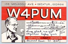 QSL CB Ham Radio Card W4PUM Decatur Georgia Vtg DeKalb County OH 1955 Card picture