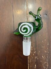 14mm Premium Glass Water Pipe Bowl Snail Green picture