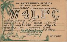 1947 St. Petersburg,FL W4LPC Pinellas County QSL/Ham Florida Chrome Postcard picture