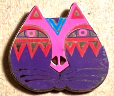 Colorful Laurel Burch CAT Metal Realistic Button Dill Backmarked 1 1/8” picture