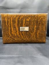 Vintage Humidor - Wood/quarter sawn tiger oak - zinc lined Probably late 1800's picture