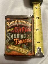 ANTIQUE BUCKINGHAM SMOKING TOBACCO TIN LITHO CAN JOHN BAGLEY VERTICAL POCKET picture