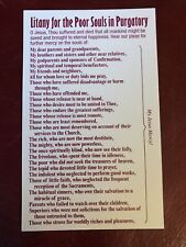 Lot of 5 Trad Catholic Prayer Cards - Litany For The Poor Souls In Purgatory picture